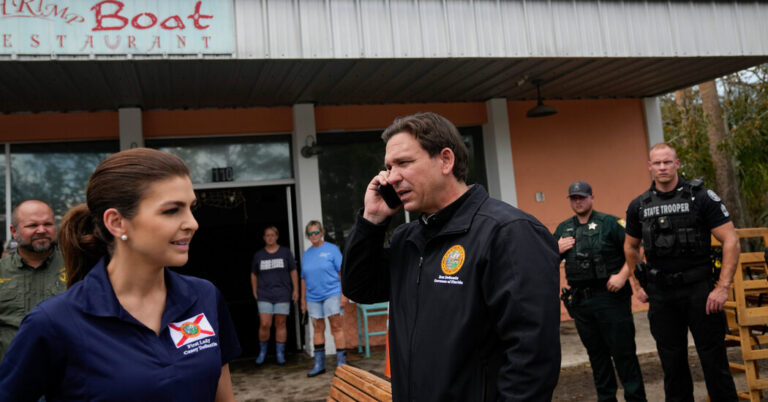In Florida, a Hurricane Can’t Bring DeSantis and Biden Together