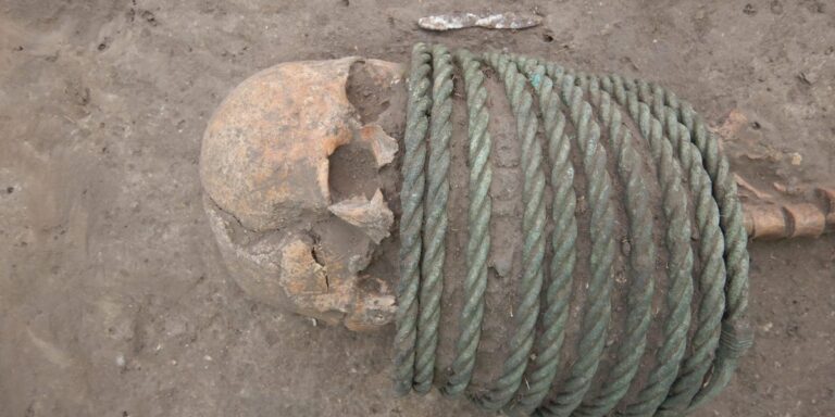 Skeletons Had Buckets on Their Feet and Rings Around Neck in Dark Ages Graveyard